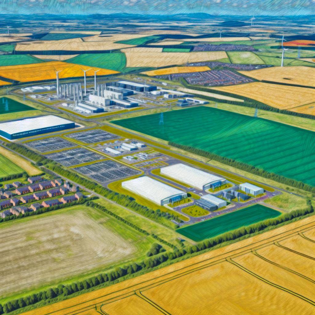 An image of the Chapelcross site in Annan, showcasing a multimillion pound, net zerofocused development with plans for hydrogen production storage, ad