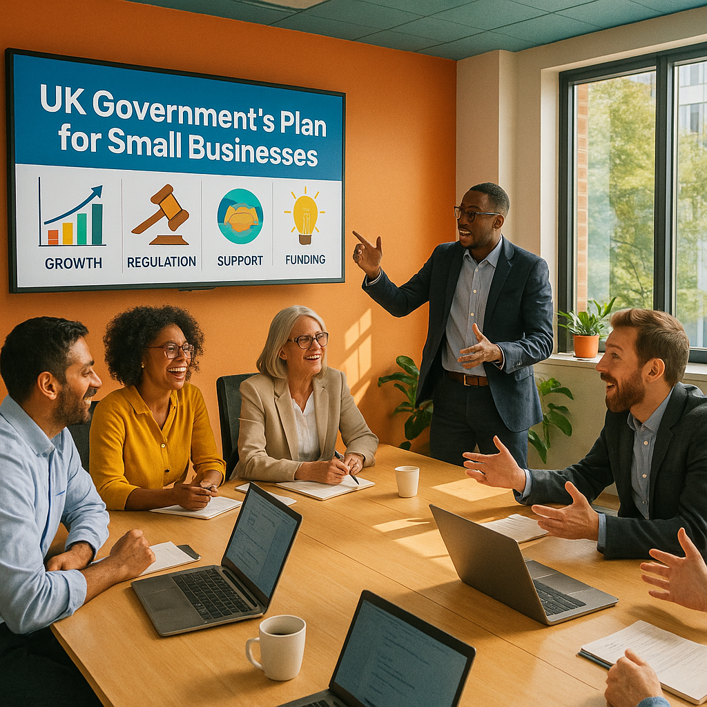 The image depicts a vibrant conference room filled with diverse professionals engaged in a dynamic discussion In the foreground a diverse group of individuals including men and women of various ethnicities sit around a sleek modern table strewn with