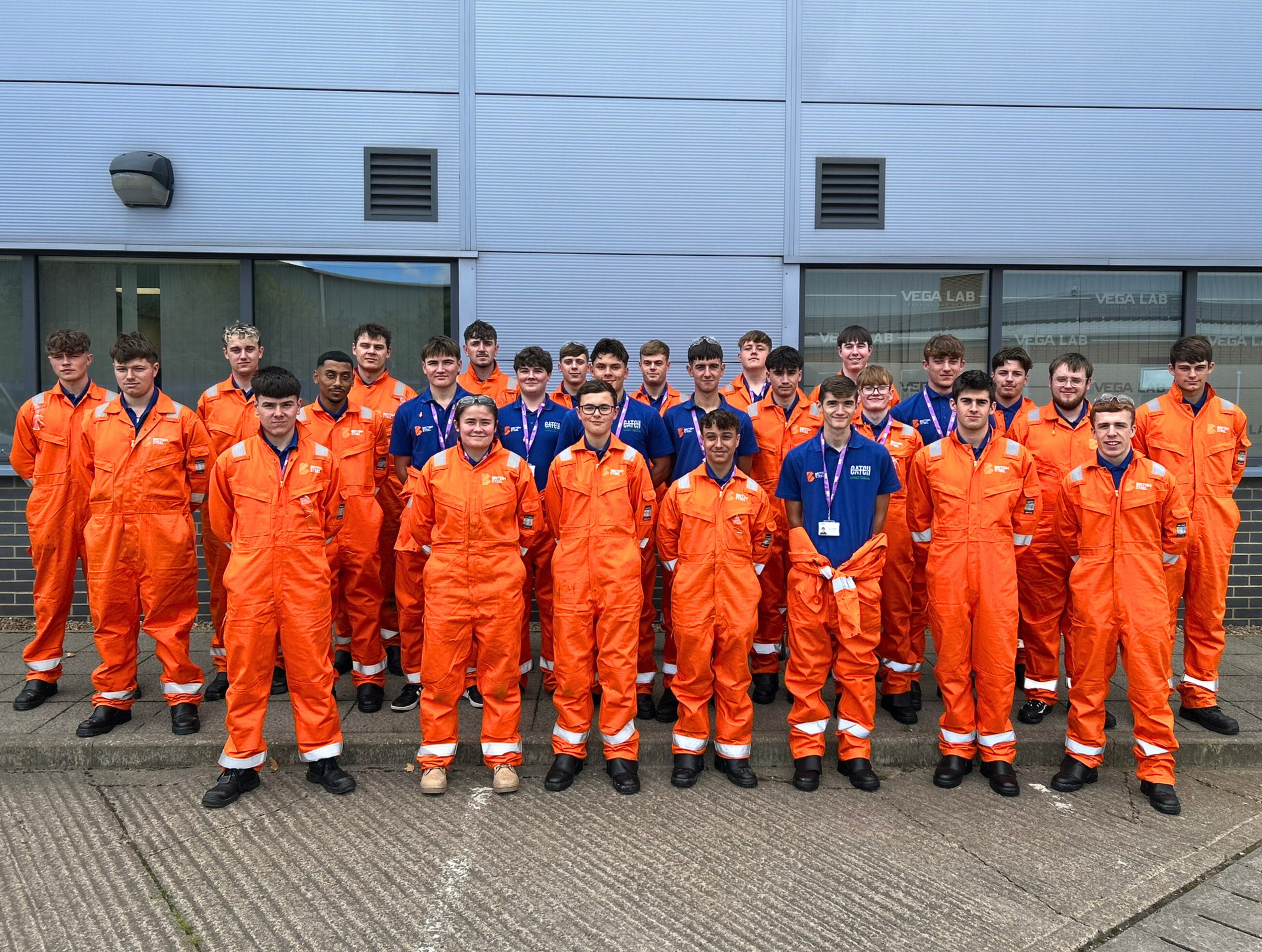Some of British Steel’s Scunthorpe apprentices at the CATCH training facility.